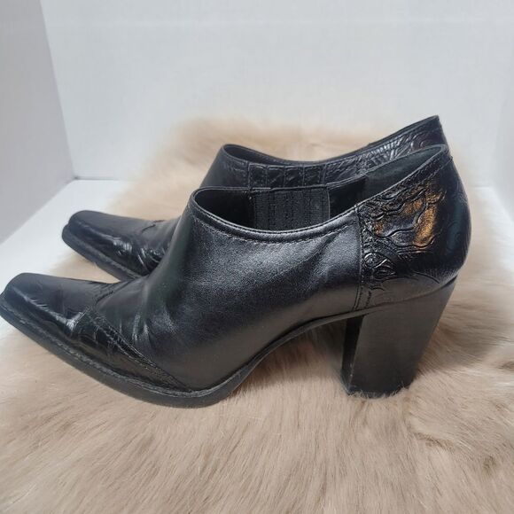 Antonio Melani Leather Heel Western Ankle Boot Size 6.5 - Picture 3 of 10